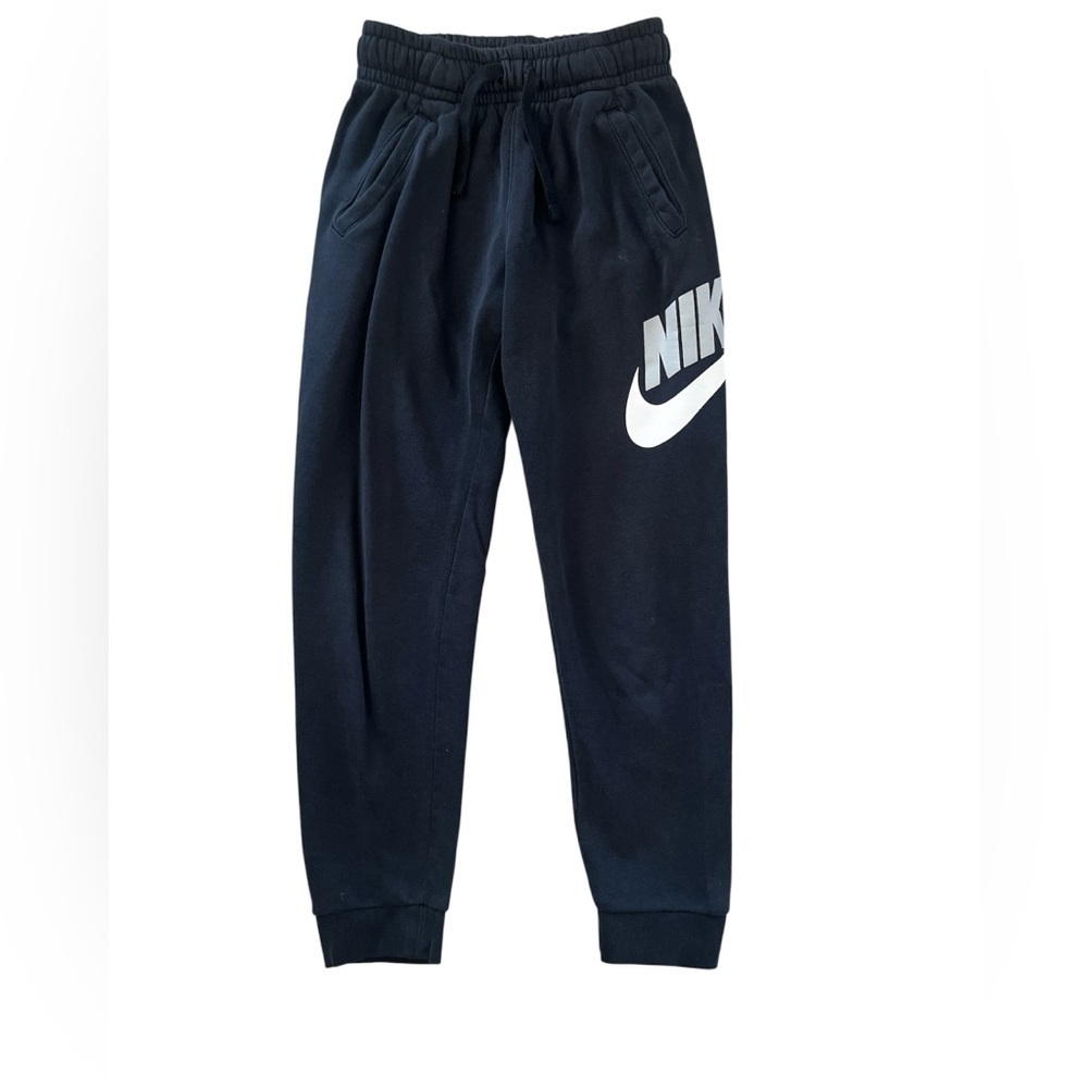Nike Kids Black Sweatpants with White Logo